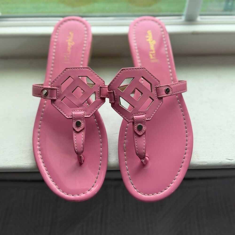 J. McLaughlin Lucy Patent Leather Sandals in Bubble Gum Pink Women’s Size 6